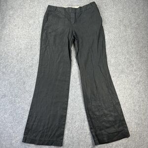 J Crew Pants Womens 2 Black City Fit Linen Wide Leg Dress Trousers 30x30